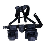 Maxbell Tool Belt with Suspenders Oxford Breathable Family Adults Utility Belt Pouch Gray Blue