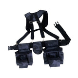 Maxbell Tool Belt with Suspenders Oxford Breathable Family Adults Utility Belt Pouch Gray Blue