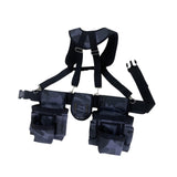Maxbell Tool Belt with Suspenders Oxford Breathable Family Adults Utility Belt Pouch Gray Blue