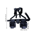 Maxbell Tool Belt with Suspenders Oxford Breathable Family Adults Utility Belt Pouch Gray Blue