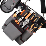 Maxbell Tool Belt with Suspenders Dad Gift Pack Organizer for Adults Family Plumbing Gray