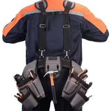 Maxbell Tool Belt with Suspenders Dad Gift Pack Organizer for Adults Family Plumbing Gray