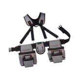 Maxbell Tool Belt with Suspenders Dad Gift Pack Organizer for Adults Family Plumbing Gray