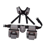 Maxbell Tool Belt with Suspenders Dad Gift Pack Organizer for Adults Family Plumbing Gray