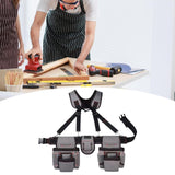 Maxbell Tool Belt with Suspenders Dad Gift Pack Organizer for Adults Family Plumbing Gray