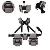 Maxbell Tool Belt with Suspenders Dad Gift Pack Organizer for Adults Family Plumbing Gray