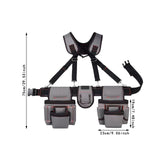 Maxbell Tool Belt with Suspenders Dad Gift Pack Organizer for Adults Family Plumbing Gray