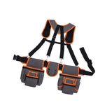 Maxbell Tool Belt with Suspenders Dad Gift Pack Organizer for Adults Family Plumbing Orange Gray