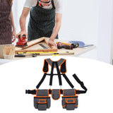 Maxbell Tool Belt with Suspenders Dad Gift Pack Organizer for Adults Family Plumbing Orange Gray