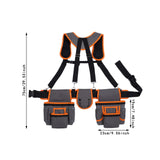 Maxbell Tool Belt with Suspenders Dad Gift Pack Organizer for Adults Family Plumbing Orange Gray