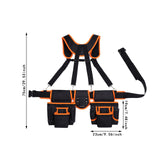 Maxbell Tool Belt with Suspenders Dad Gift Pack Organizer for Adults Family Plumbing Black Orange