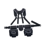Maxbell Tool Belt with Suspenders Dad Gift Pack Organizer for Adults Family Plumbing Black Gray