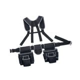 Maxbell Tool Belt with Suspenders Dad Gift Pack Organizer for Adults Family Plumbing Black Gray