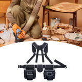 Maxbell Tool Belt with Suspenders Dad Gift Pack Organizer for Adults Family Plumbing Black Gray