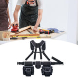 Maxbell Tool Belt with Suspenders Dad Gift Pack Organizer for Adults Family Plumbing Black Gray