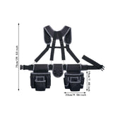Maxbell Tool Belt with Suspenders Dad Gift Pack Organizer for Adults Family Plumbing Black Gray