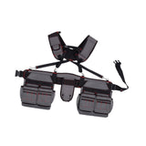 Maxbell Tool Belt with Suspenders Tool Organizer for Plumbing Woodworking Woodworker Gray Red