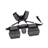 Maxbell Tool Belt with Suspenders Tool Organizer for Plumbing Woodworking Woodworker Gray Red