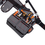 Maxbell Tool Belt with Suspenders Tool Organizer for Plumbing Woodworking Woodworker Black Red