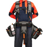 Maxbell Tool Belt with Suspenders Tool Organizer for Plumbing Woodworking Woodworker Black Red