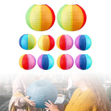 Maxbell 10x Ball Paper Lanterns Compact Colored Paper Poms for Birthday Garden Party 20CM