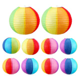 Maxbell 10x Ball Paper Lanterns Compact Colored Paper Poms for Birthday Garden Party 15CM