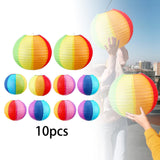 Maxbell 10x Ball Paper Lanterns Compact Colored Paper Poms for Birthday Garden Party 15CM