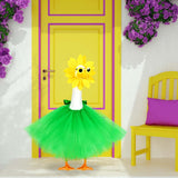 Maxbell Sunflower Goose Outfit Headdress, Eyewear, and Skirt for Summer Balcony Lawn