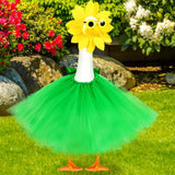 Maxbell Sunflower Goose Outfit Headdress, Eyewear, and Skirt for Summer Balcony Lawn