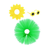 Maxbell Sunflower Goose Outfit Headdress, Eyewear, and Skirt for Summer Balcony Lawn