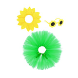 Maxbell Sunflower Goose Outfit Headdress, Eyewear, and Skirt for Summer Balcony Lawn