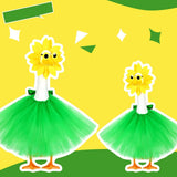 Maxbell Sunflower Goose Outfit Headdress, Eyewear, and Skirt for Summer Balcony Lawn