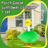 Maxbell Sunflower Goose Outfit Headdress, Eyewear, and Skirt for Summer Balcony Lawn