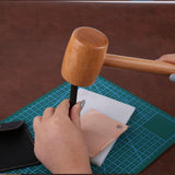 Maxbell Leather Carving Hammer Portable Nylon Hammer for Handmade Stamping Accessory Short  Brown
