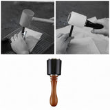 Maxbell Leather Carving Hammer Portable Nylon Hammer for Handmade Stamping Accessory Long Brown