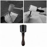 Maxbell Leather Carving Hammer Portable Nylon Hammer for Handmade Stamping Accessory Long Black