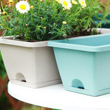 Maxbell Balcony Planter Outside Yard Decoration Hanging Flower Pot for Railing/fence Light Gray