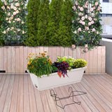 Maxbell Balcony Planter Outside Yard Decoration Hanging Flower Pot for Railing/fence Light Gray