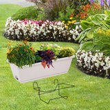 Maxbell Balcony Planter Outside Yard Decoration Hanging Flower Pot for Railing/fence Light Gray