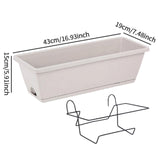 Maxbell Balcony Planter Outside Yard Decoration Hanging Flower Pot for Railing/fence Light Gray