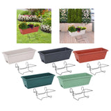 Maxbell Balcony Planter Outside Yard Decoration Hanging Flower Pot for Railing/fence Light Gray