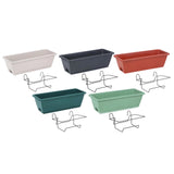 Maxbell Balcony Planter Outside Yard Decoration Hanging Flower Pot for Railing/fence Light Gray