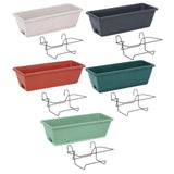 Maxbell Balcony Planter Outside Yard Decoration Hanging Flower Pot for Railing/fence Light Gray