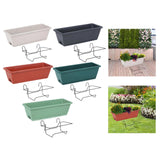 Maxbell Balcony Planter Outside Yard Decoration Hanging Flower Pot for Railing/fence Light Gray
