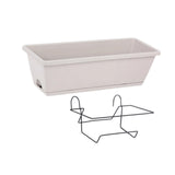 Maxbell Balcony Planter Outside Yard Decoration Hanging Flower Pot for Railing/fence Light Gray