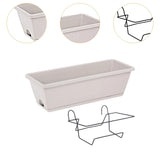 Maxbell Balcony Planter Outside Yard Decoration Hanging Flower Pot for Railing/fence Light Gray