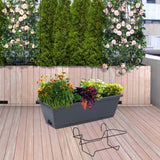 Maxbell Balcony Planter Outside Yard Decoration Hanging Flower Pot for Railing/fence Dark Gray