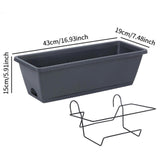 Maxbell Balcony Planter Outside Yard Decoration Hanging Flower Pot for Railing/fence Dark Gray