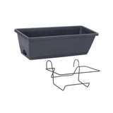 Maxbell Balcony Planter Outside Yard Decoration Hanging Flower Pot for Railing/fence Dark Gray