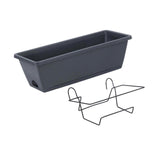 Maxbell Balcony Planter Outside Yard Decoration Hanging Flower Pot for Railing/fence Dark Gray